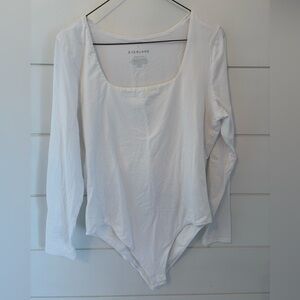 Everlane Women's Cream Long Sleeve Bodysuit